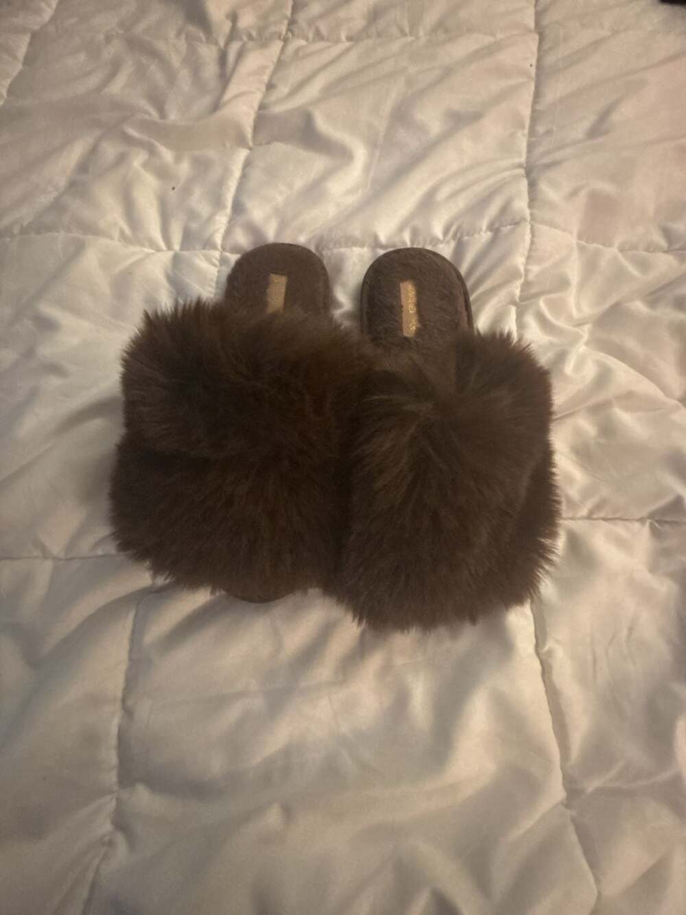 Rachel Zoe Brown Faux Fur Slip-On Mules